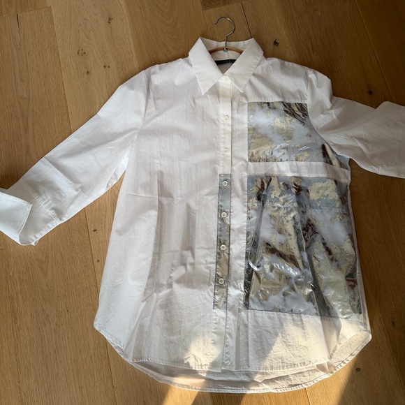 Stylish White Women's Blouse - Picture 5 of 8